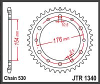 JT Bagkædehjul - JTR1340.44 CB1000R 08->