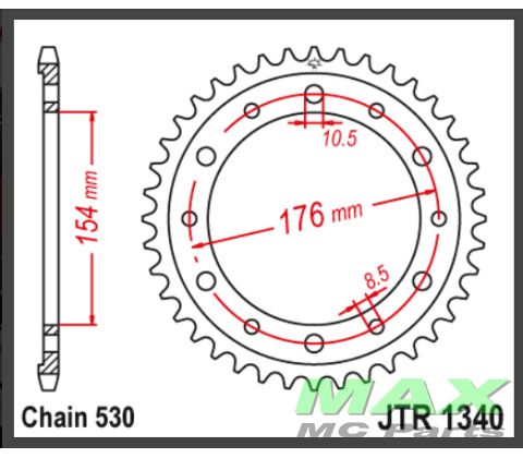 JT Bagkædehjul - JTR1340.44 CB1000R 08->