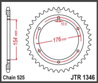 JT Bagkædehjul - JTR1346/43 VFR800 14-20