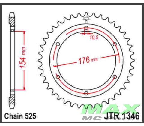 JT Bagkædehjul - JTR1346/44 CB1000 18-21