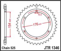 JT Bagkædehjul - JTR1346/44 CB1000 18-21