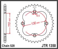 JT Bagkædehjul - JTR1350.39 HONDA TRX400