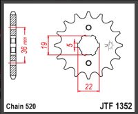 JT Forkædehjul - JTF1352.13 HONDA ATV