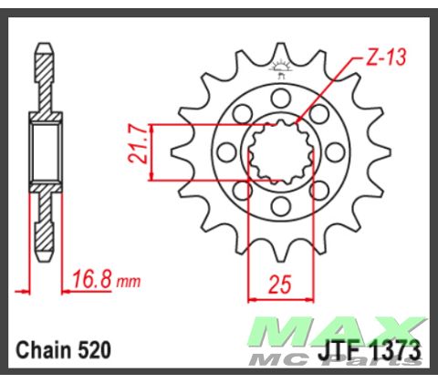 JT Fortandhjul - JTF1373.16 HONDA NC700