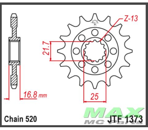 JT Fortandhjul - JTF1373.17 HONDA NC750