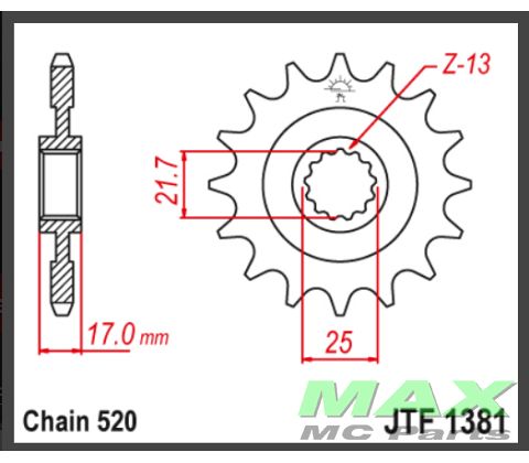 JT Fortandhjul - JTF1381.16 HONDA CB500F