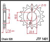 JT Forkædehjul - JTF1401.14