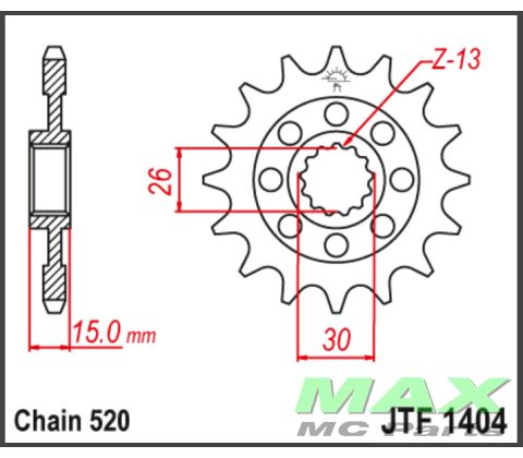 JT Fortandhjul-JTF1404.17 BMW #520 CHAIN