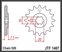 JT Fortandhjul - JTF1407.10 LT80 KSF80