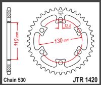 JT Bagkædehjul - JTR1420.40  STEEL