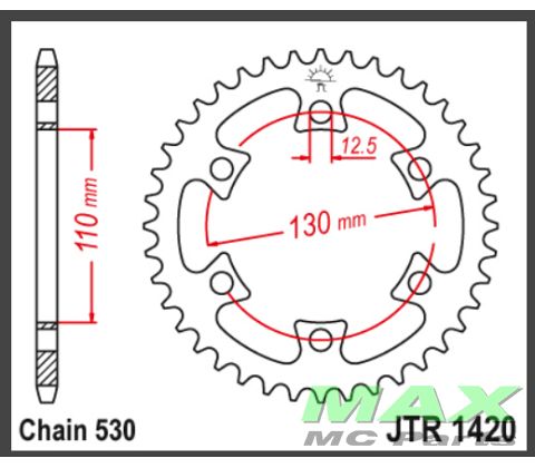 JT Bagkædehjul - JTR1420.40  STEEL