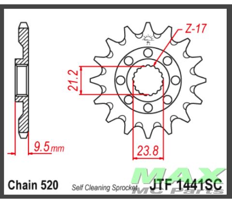 JT Forkædehjul - JTF1441.13SC SELF CLEAN