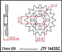 JT Fortandhjul - JTF1443SC RMZ450 13-19
