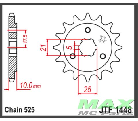 JT Fortandhjul - JTF1448.15 DR650 DR800
