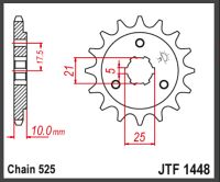 JT Fortandhjul - JTF1448.15 DR650 DR800