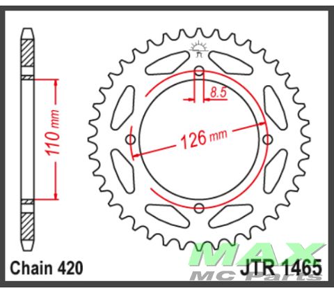 JT Bagkædehjul - JTR1465.46  STEEL