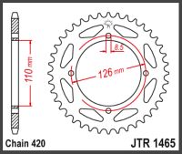 JT Bagkædehjul - JTA1465.46   ALU