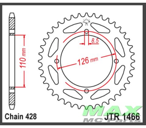 JT Bagkædehjul - JTR1466.47