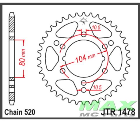 JT Bagkædehjul - JTR1478.40  STEEL