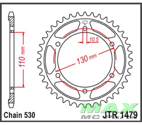 JT Bagkædehjul - JTR1479.47 YAMA YZF-R1