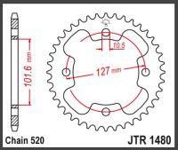 JT Bagkædehjul - JTR1480.37 POLARIS