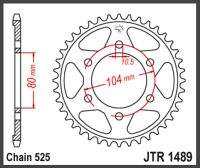 JT Bagkædehjul - JTR1489.42 Z1000 Z900RS