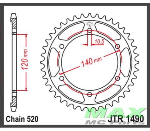 JT Bagkædehjul - JTR1490.42 EN500C