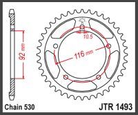 JT Bagkædehjul - JTR1493.41 ZZR1400