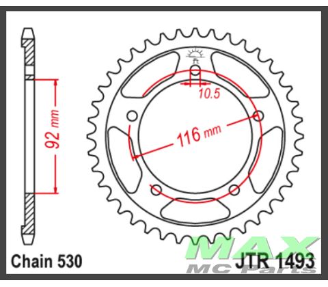 JT Bagkædehjul - JTR1493.42 ZZR1400