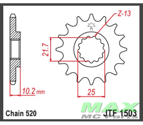 JT Forkædehjul - JTF1503.12