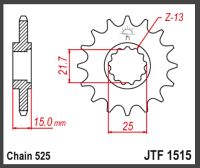 JT Fortandhjul - JTF1515.15 ZX6R NINJA