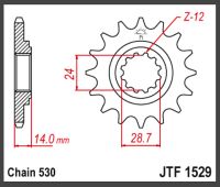 JT Fortandhjul - JTF1529.17 ZRX1200 GPZ1