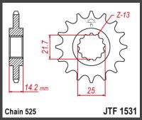 JT Fortandhjul - JTF1531.15 ZR750 ZEPHYR