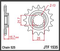 JT Forkædehjul - JTF1535.15 ZZR600 ZX6R