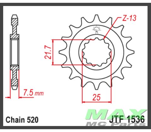JT Forkædehjul - JTF1536.16 ZX6R 07-18