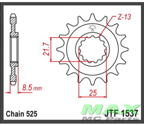 JT Forkædehjull - JTF1537.17 ZX10R 04-23