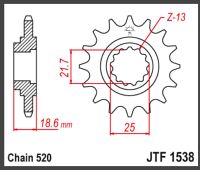 JT Forkædehjul - JTF1538.15 Z800 13-16