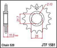 JT Fortandhjul - JTF1581.13 YZF-R6 #520