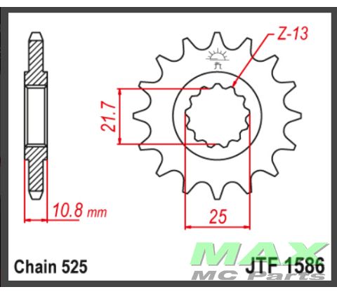 JT Fortandhjul - JTF1586.16 YZF-R6 05-24