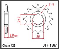 JT Fortandhjul - JTF1587.20 SR500 91-00