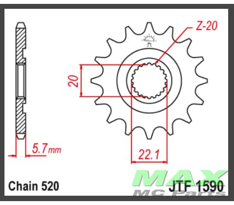 JT Fortandhjul - JTF1590.14SC SELF CLEAN