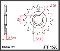 JT Fortandhjul - JTF1590.14SC SELF CLEAN