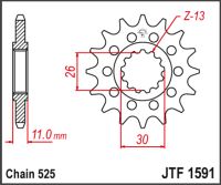 JT Fortandhjul - JTF1591.15  XTZ700 XTZ6