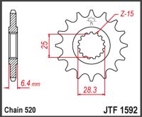 JT Forkædehjul  JTF1592.15 YFM700 YFZ450