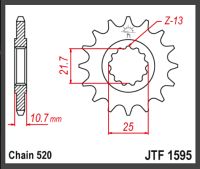 JT Fortandhjul - JTF1595.16 XJ6 DIVISION