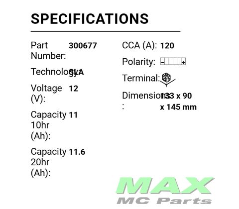 BS BATTERI *SLA* BB10L-A2/YB10L-A2
