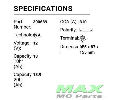 BS BATTERI *SLA* BTX24HL-BS/YTX24HL-BS