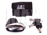 Skivebremselås, krom 5,5 mm m/beslag