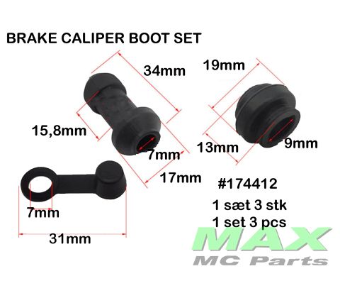 BRAKE CALIPER BOOT SET (3PCS)