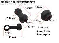 BRAKE CALIPER BOOT SET (3PCS)